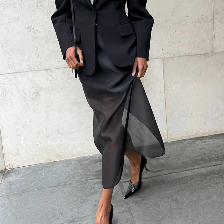 Black Mesh Skirt Women’s