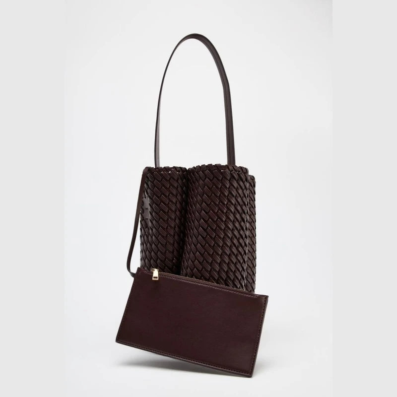 Woven Effect Bucket Bag
