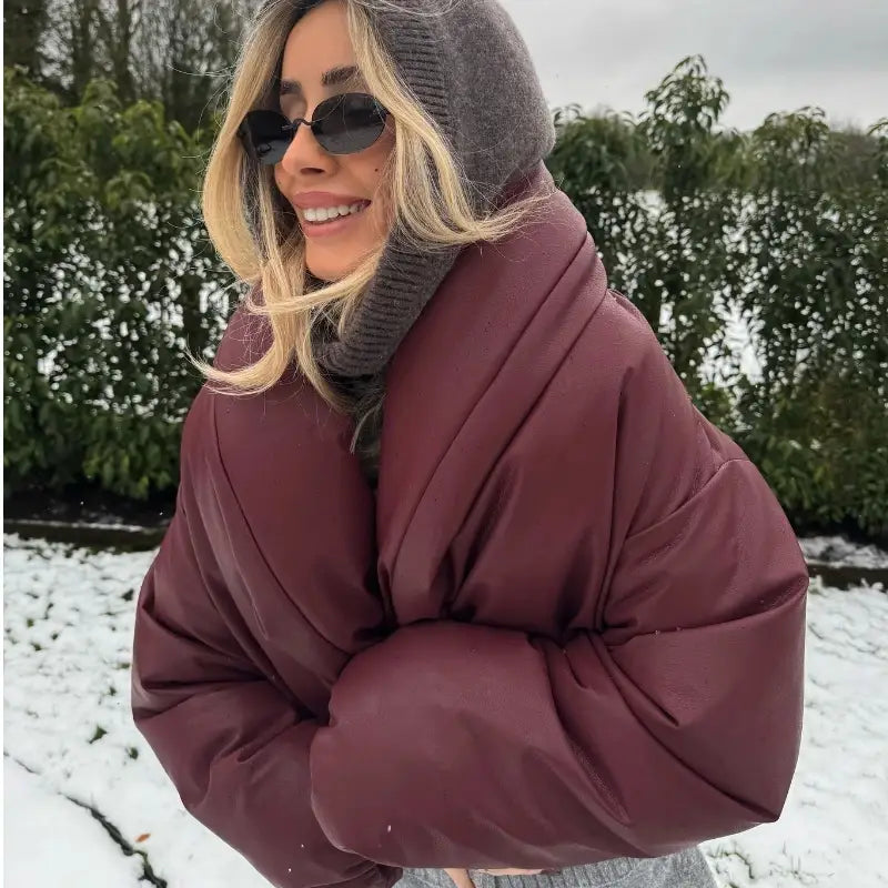 Women’s Solid Leather Cotton Jacket