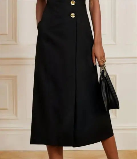 Summer Black Midi Dress for Women - Norellé
