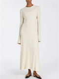 Knitwear Fashion Loose Maxi Dress Women Lace-Up High Waist - Norellé