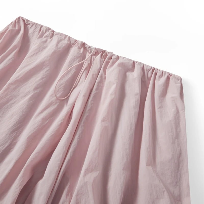 Vintage Loose Fitting Elastic Waist Short Skirt