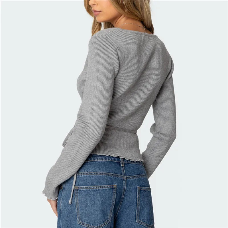 Ballet Wrap Sweaters for Women Long Sleeve