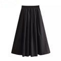 Women's Fashion  Black Wide Pleated Swing Vintage - Norellé