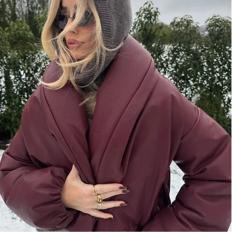 Women’s Solid Leather Cotton Jacket