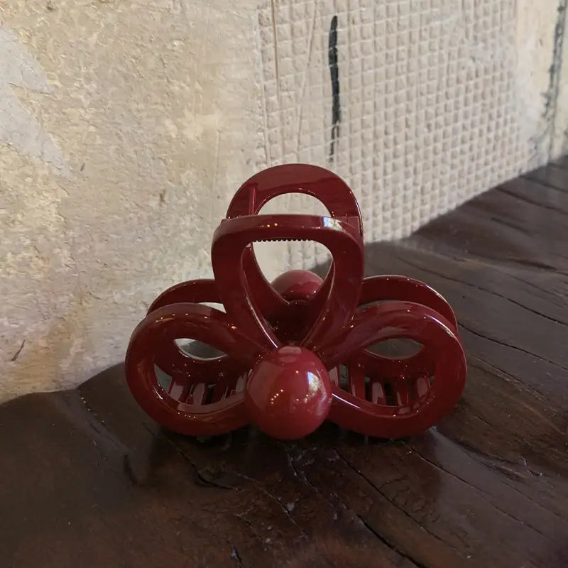 Women Large Dark Red Color Hair Claws