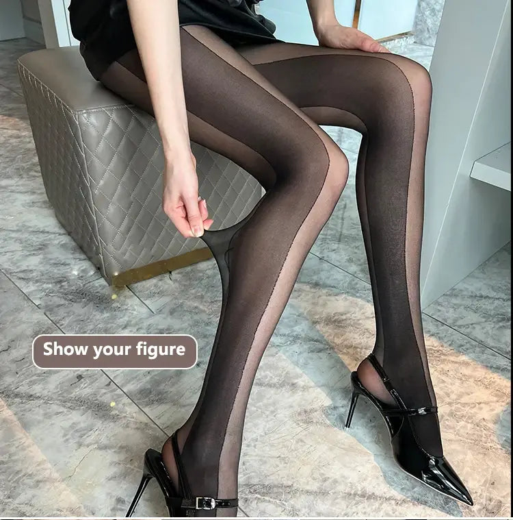 Women’s Stockings Ultra-thin Black Silk Splicing Long Legs Tights