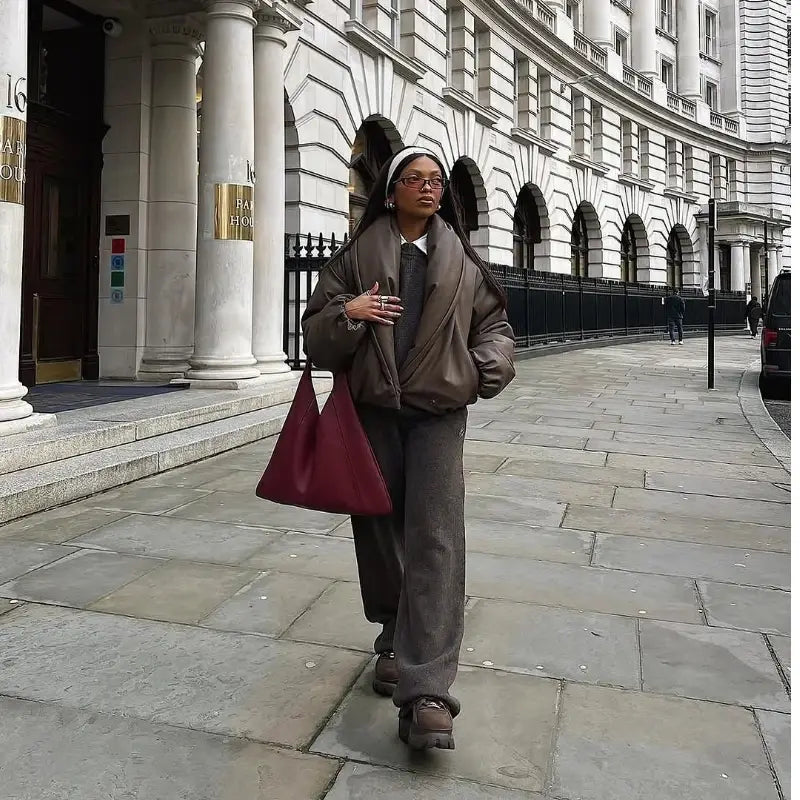 Women’s Solid Leather Cotton Jacket