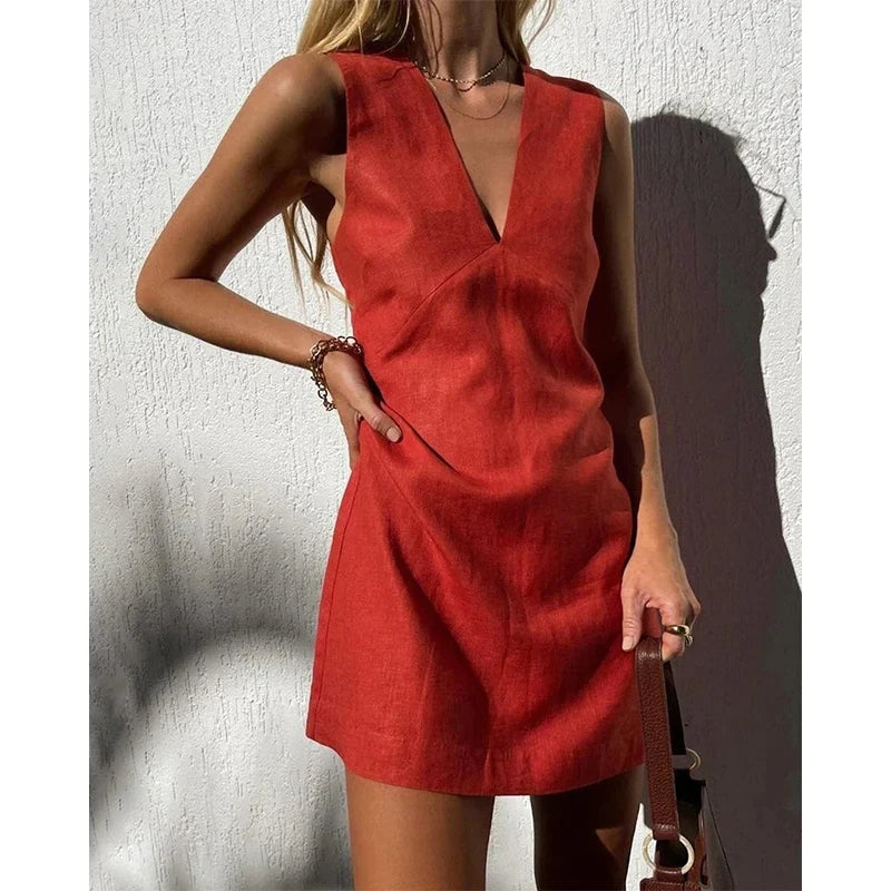 Vintage Linen Women's Dress - Norellé