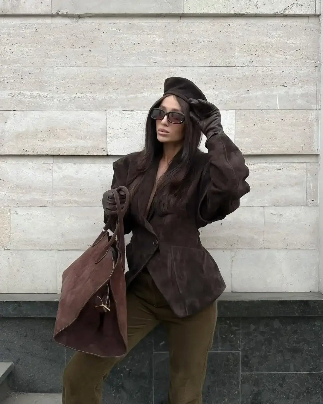 Brown Suede Leather Jackets Women