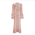 Pink Dot Print Cover-Ups Bikini  Women Swimsuits Mesh Dress - Norellé
