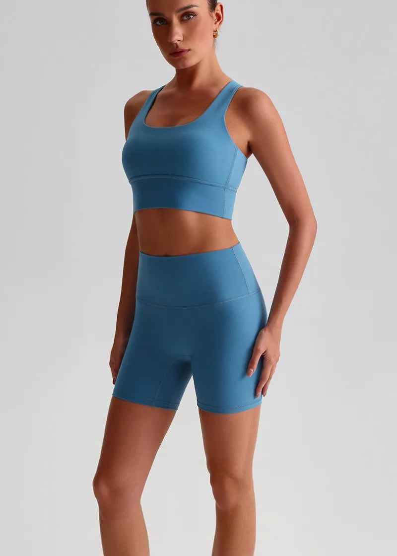 Women’s Seamless Yoga Set - Quick-Dry Naked Feel Backless Bra Booty-Lifting Shorts