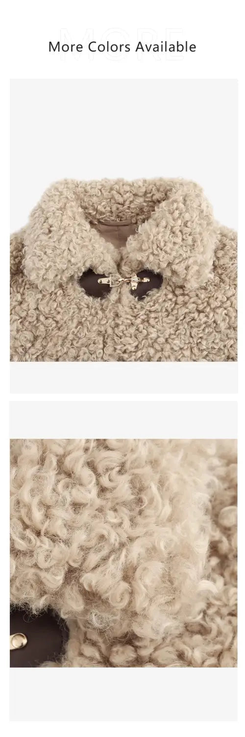 Women’s Jacket with Collar Long Sleeve Rope Buckle Warm and Windproof