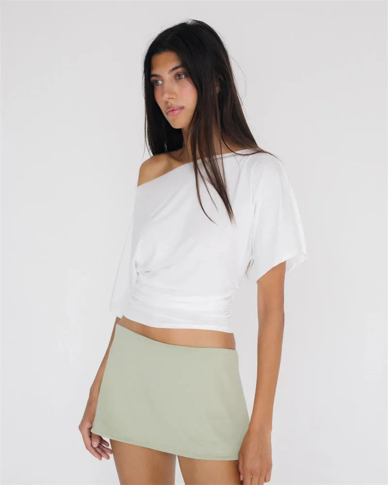 Shoulder T-shirt Tops For Women