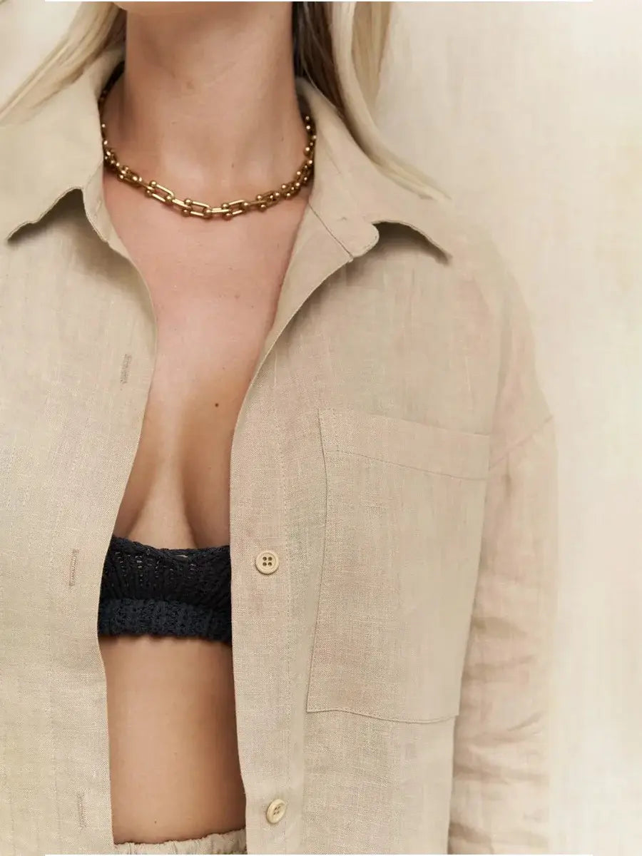 Long Sleeved Shirt Wide Leg Pants Set