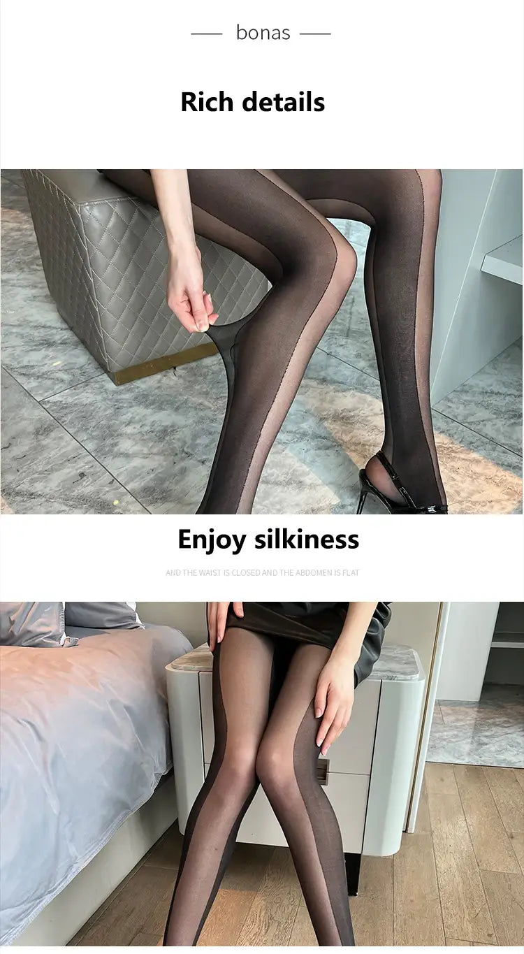 Women’s Stockings Ultra-thin Black Silk Splicing Long Legs Tights