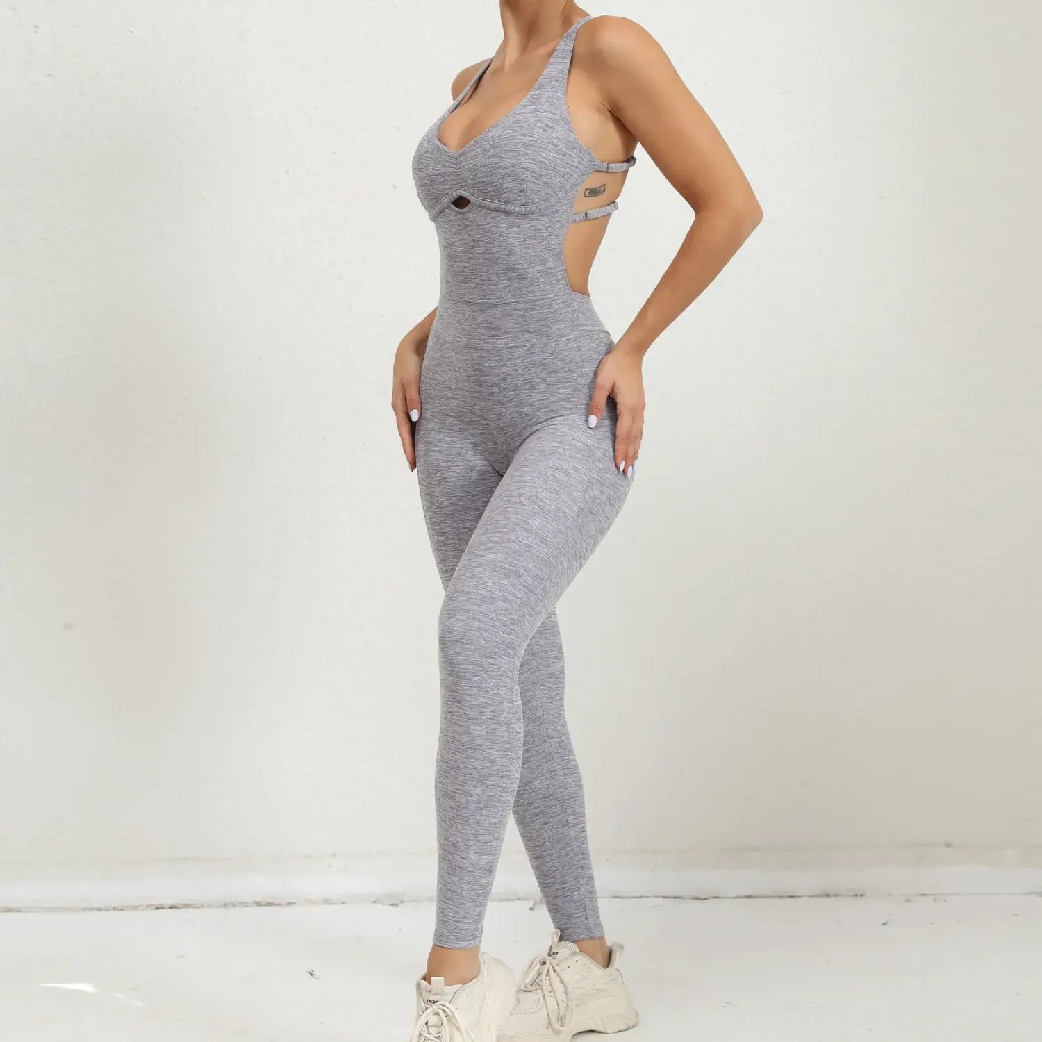Backless Romper Cross Adjustable Back Workout Jumpsuit