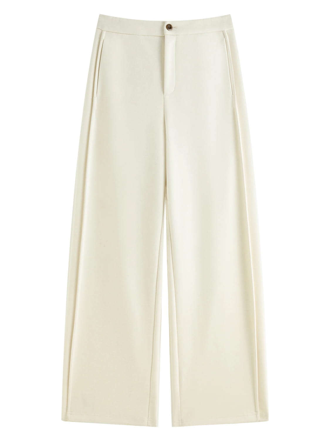 Women Winter Long Trouser Thick Straight Commuter Beige All-Match Pants