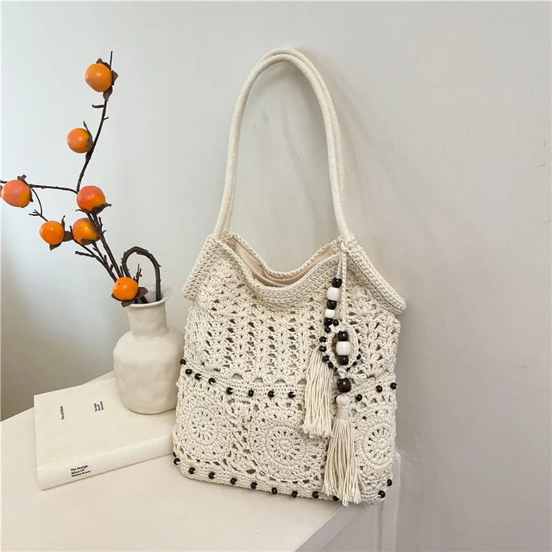 Weave Handbag Large Capacity Shoulder Bag Hollow out Tote