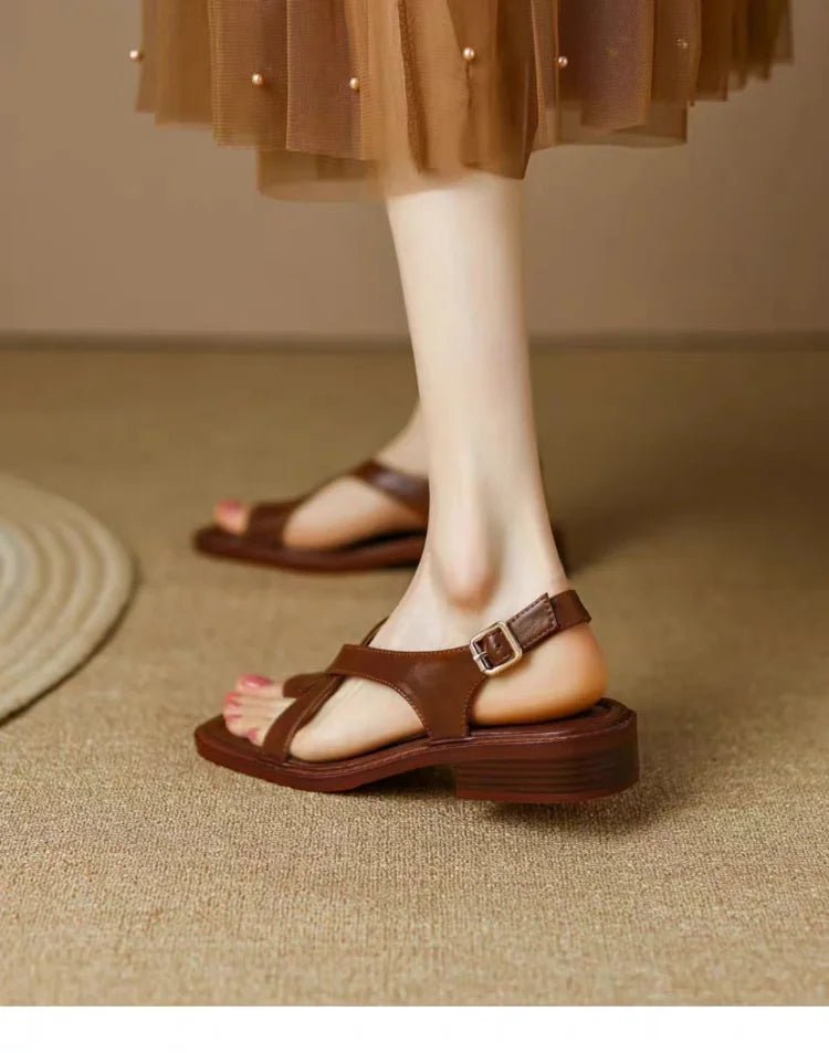 Women Sandals French Retro