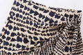Women Vintage Geometric Print Knotted Mini Skirt