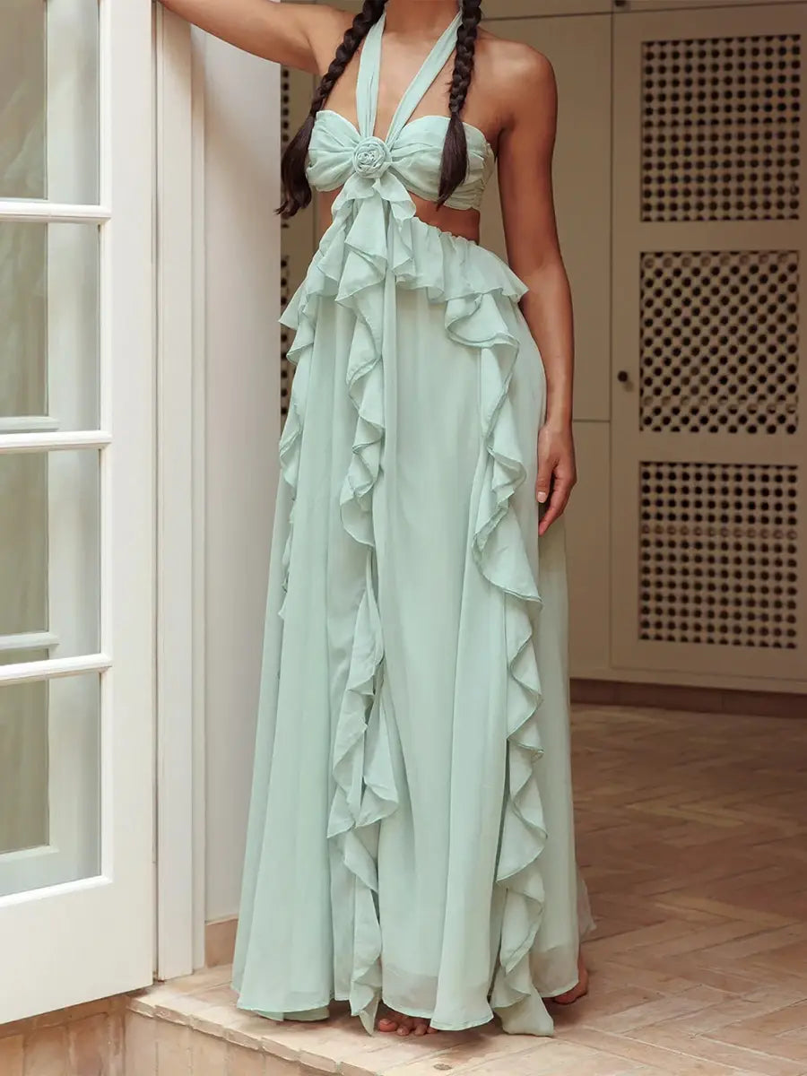 Women’s Backless Cutout Ball Gown Dress