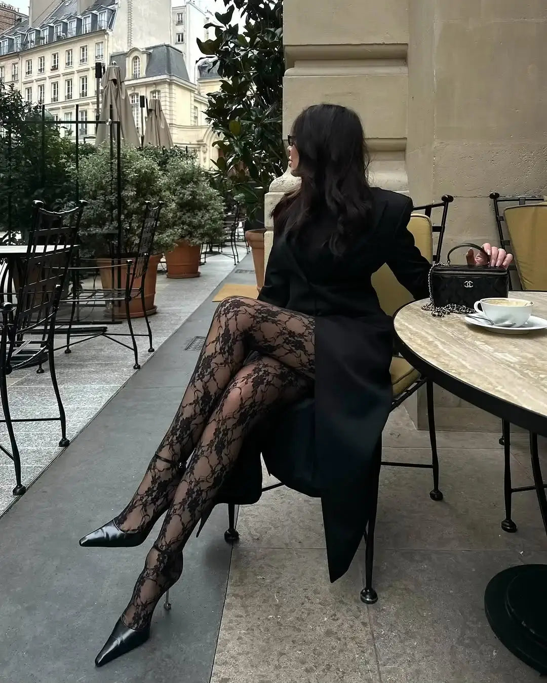 Lace Printed Pantyhose Women’s Sexy Hollow