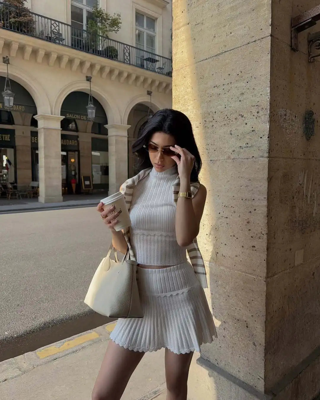 Knitted Turtleneck 2 Piece Sets Women