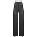 New Street High Waist Straight Leg Casual Jeans with Irregular Pockets - Norellé