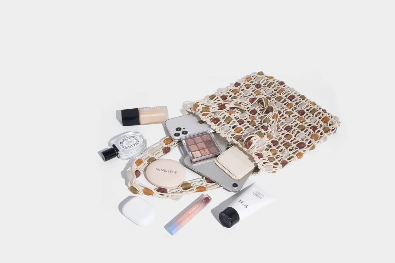 Ladies Summer Beaded Woven Bag Bucket