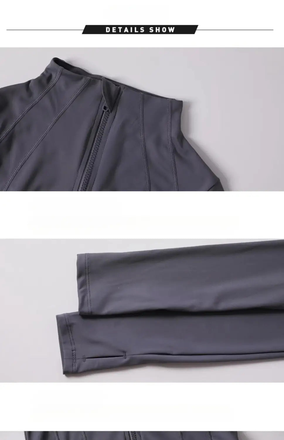 Full Zipper Windproof Winter Outdoor Gym Fitness Coat