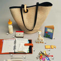 Casual Large Capacity Grass Weaving Golden Buckle Straw Woven Bag