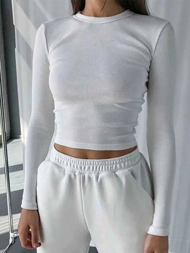 O Neck Long Sleeve Shirt Women