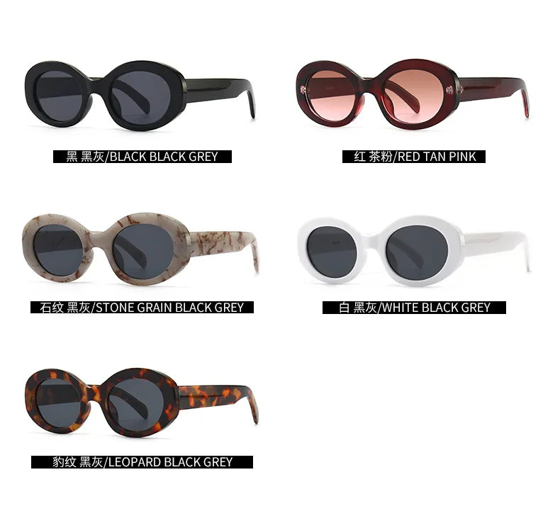 Vintage Small Oval Sunglasses Women