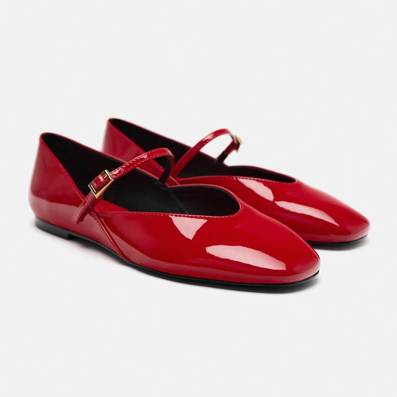 Red Women Ballet Shoes