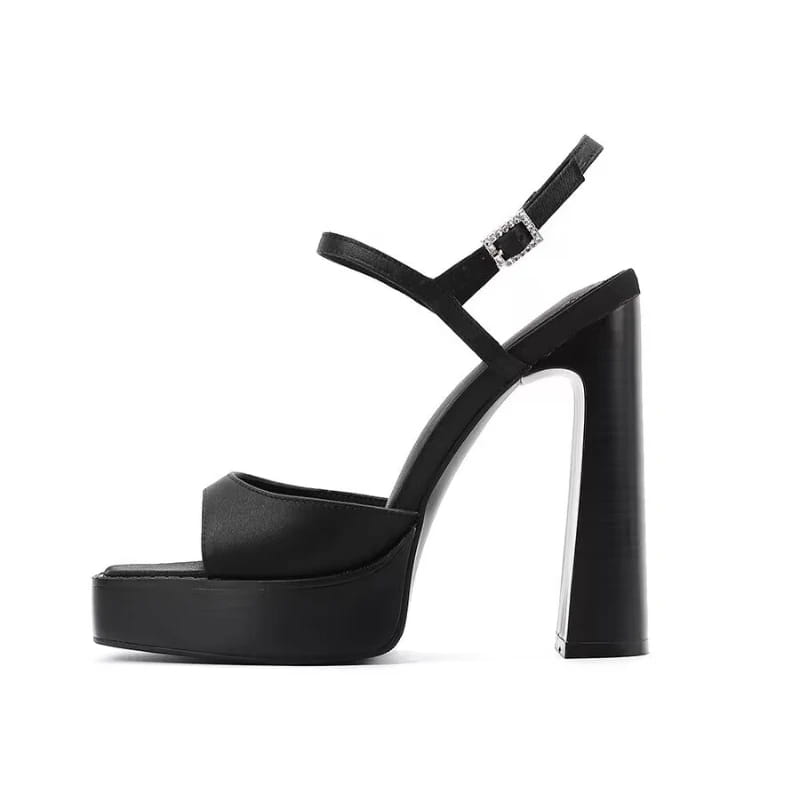 Women Buckle Open Toe Heels