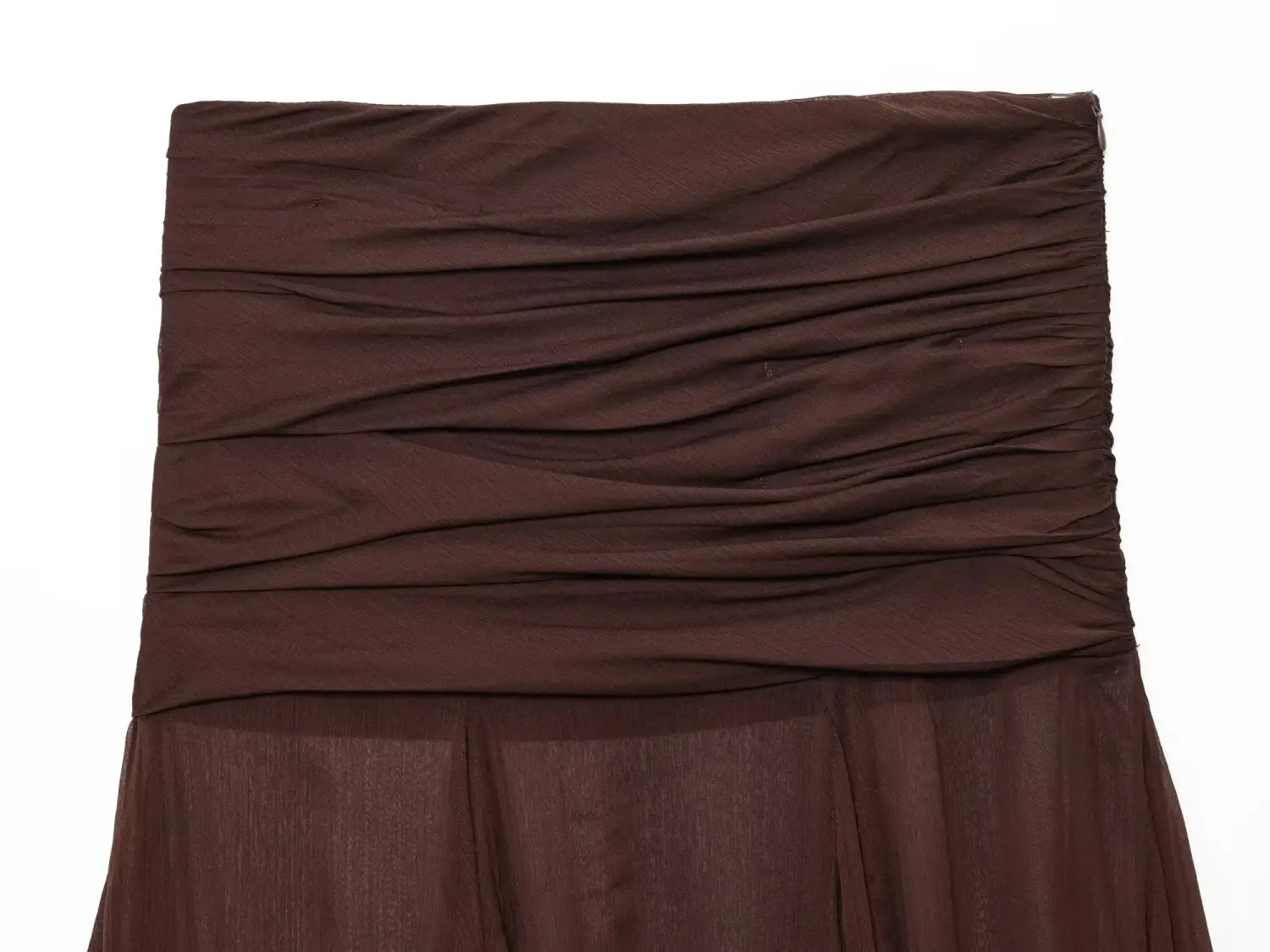 Women’s Simple and Comfortable Translucent Pleated Design Mid-length Skirt