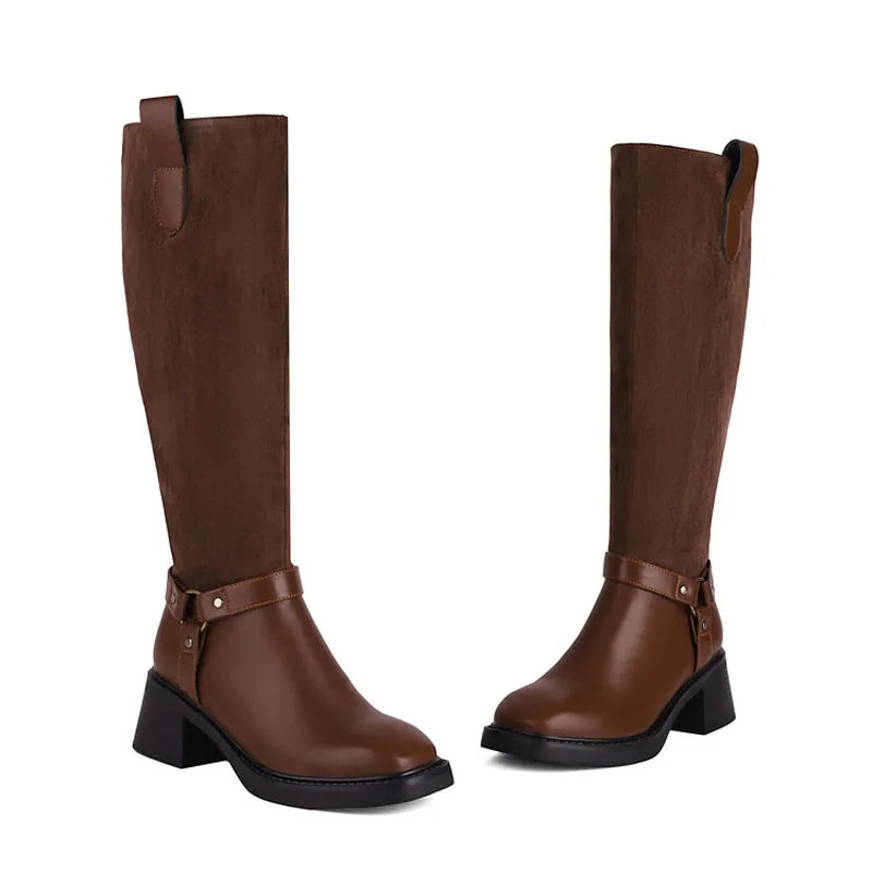 Women Snow Boots Square Heels