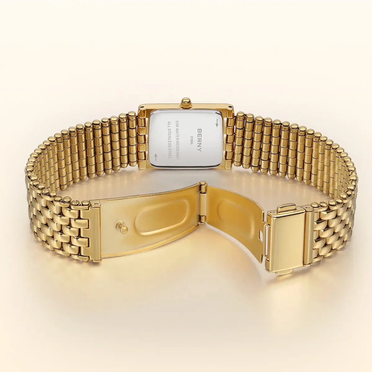 Gold Watch Exquisite Square Casual Women Stainless Steel