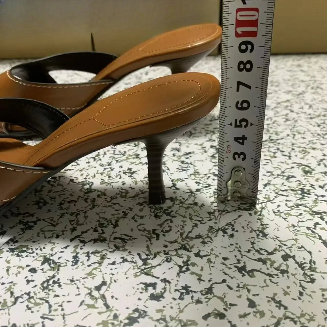 Elegant Brown Square Toe High Heels