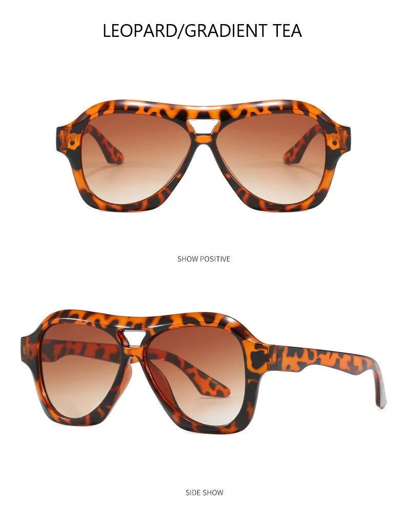 Retro Double Beam Sunglasses Women