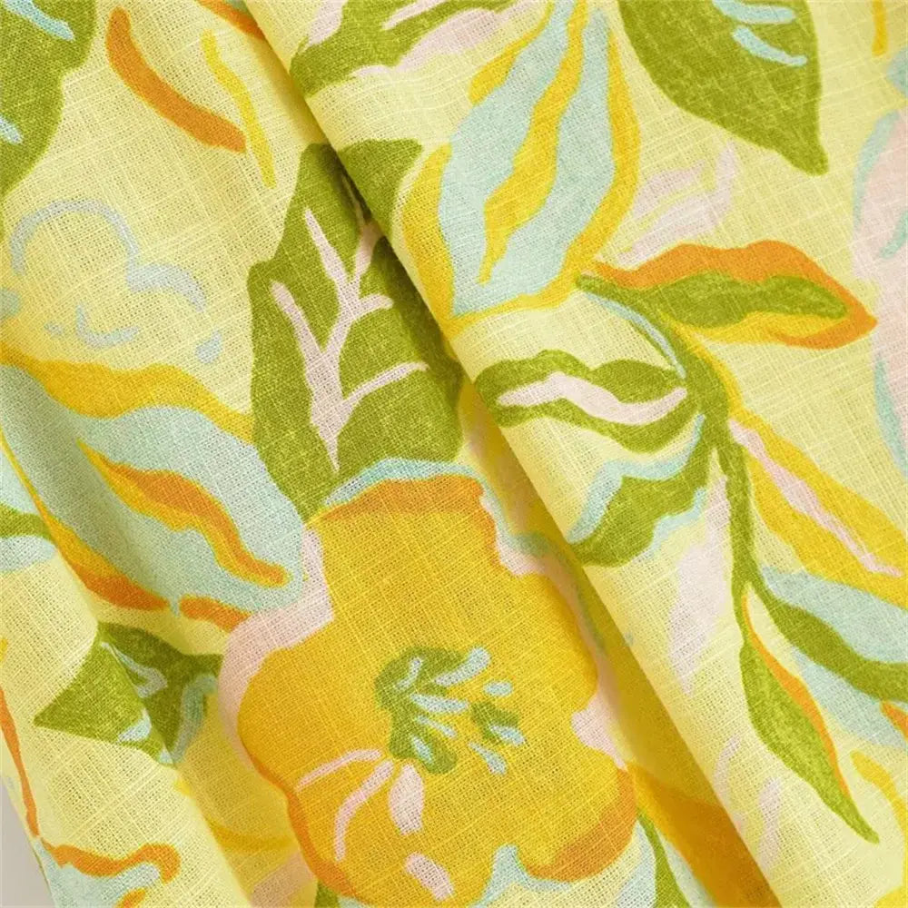 Women’s Strap Fashion Printed Short Top High Waist Long Half Skirt Set