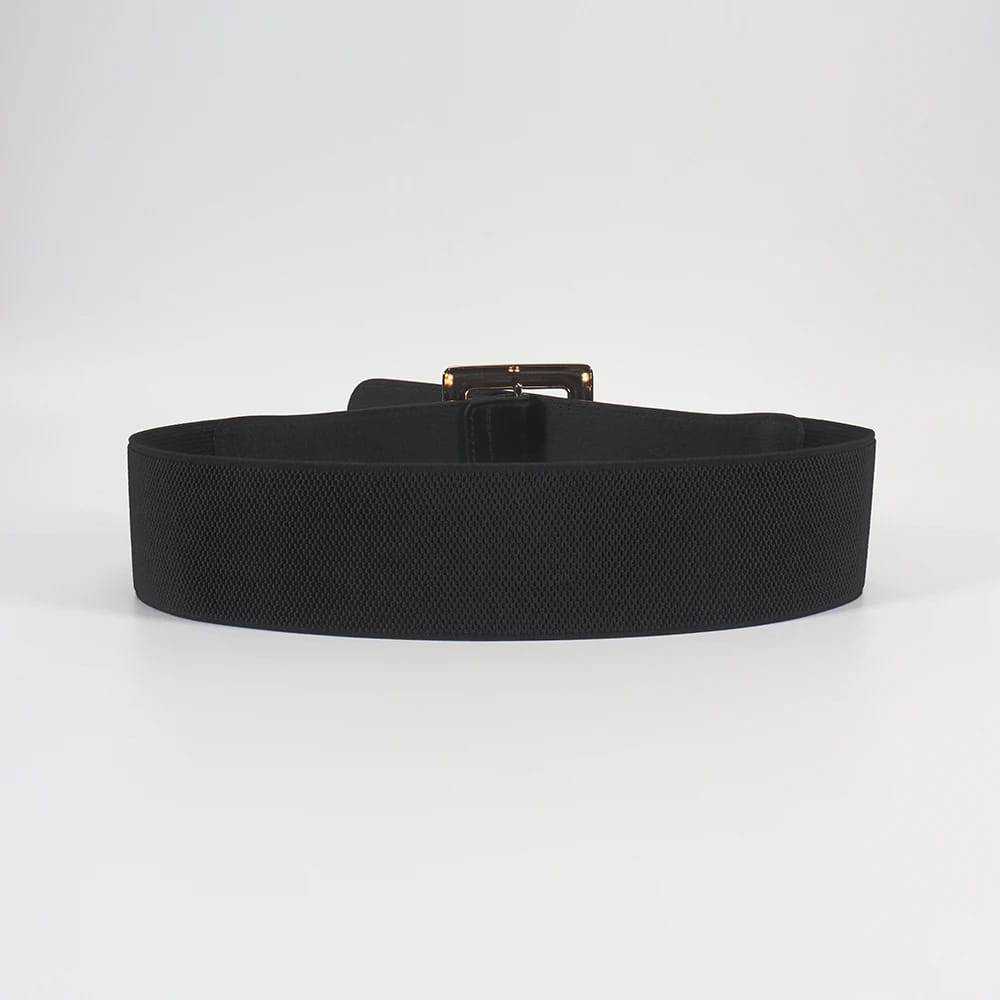 Simple Metal Pin Buckle Elastic Waist Belt