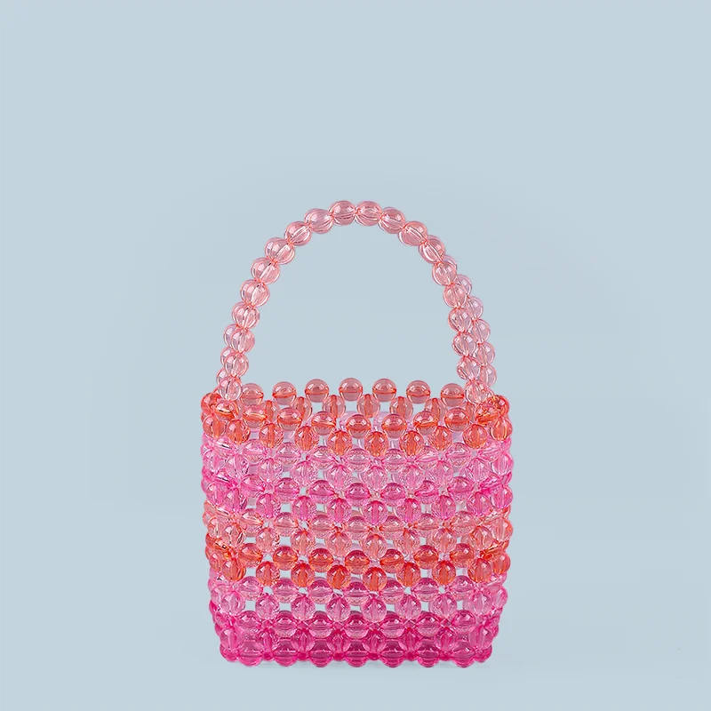 Handmade Beaded Woven Bucket Bag