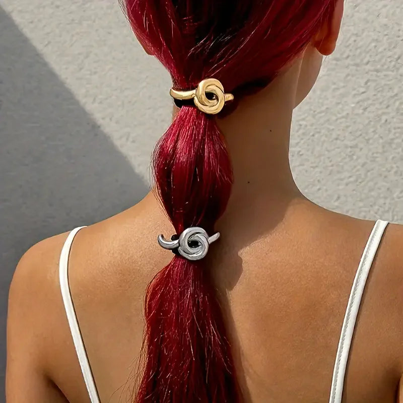 Gedrehtes Haarring-Set mit elastischem Seil 