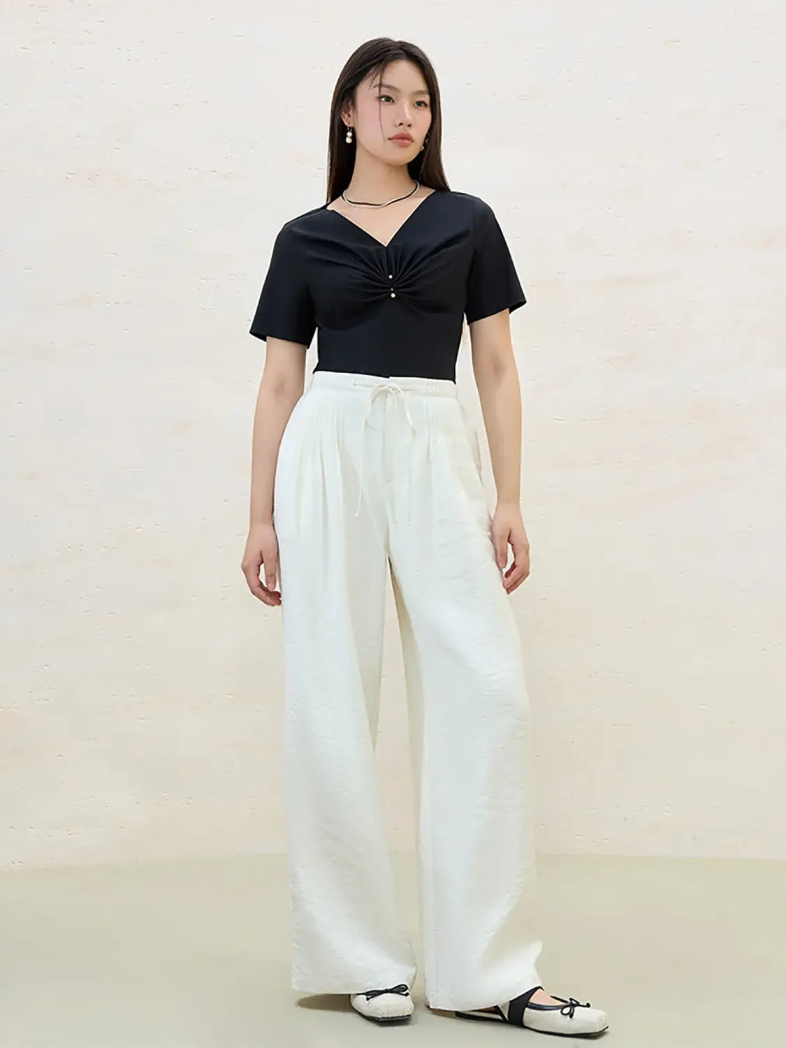 Plus Size Loose Lazy Pleated Floor-length Pants Women