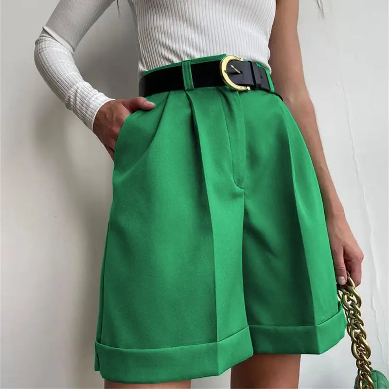Women’s Shorts Cotton High Waist Casual