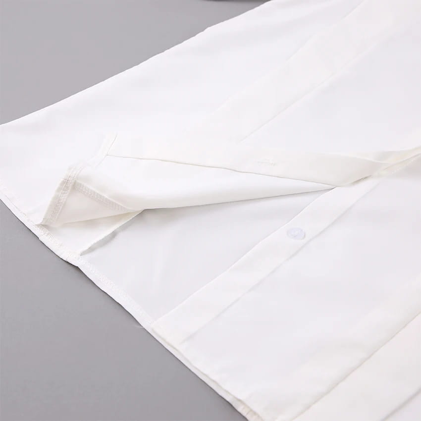 Elegant Cotton Lapel White Shirts Female