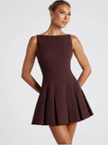 Backless High Waist A-line Mini Dress Women - Norellé