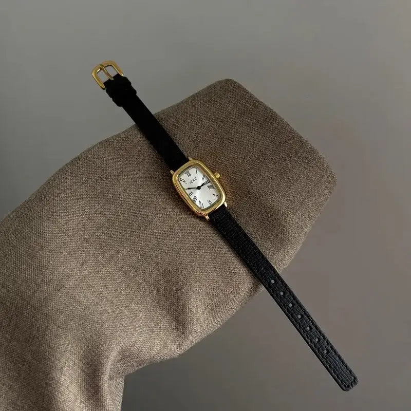 Women’s watch Fashion Square Gold Case Black Brown